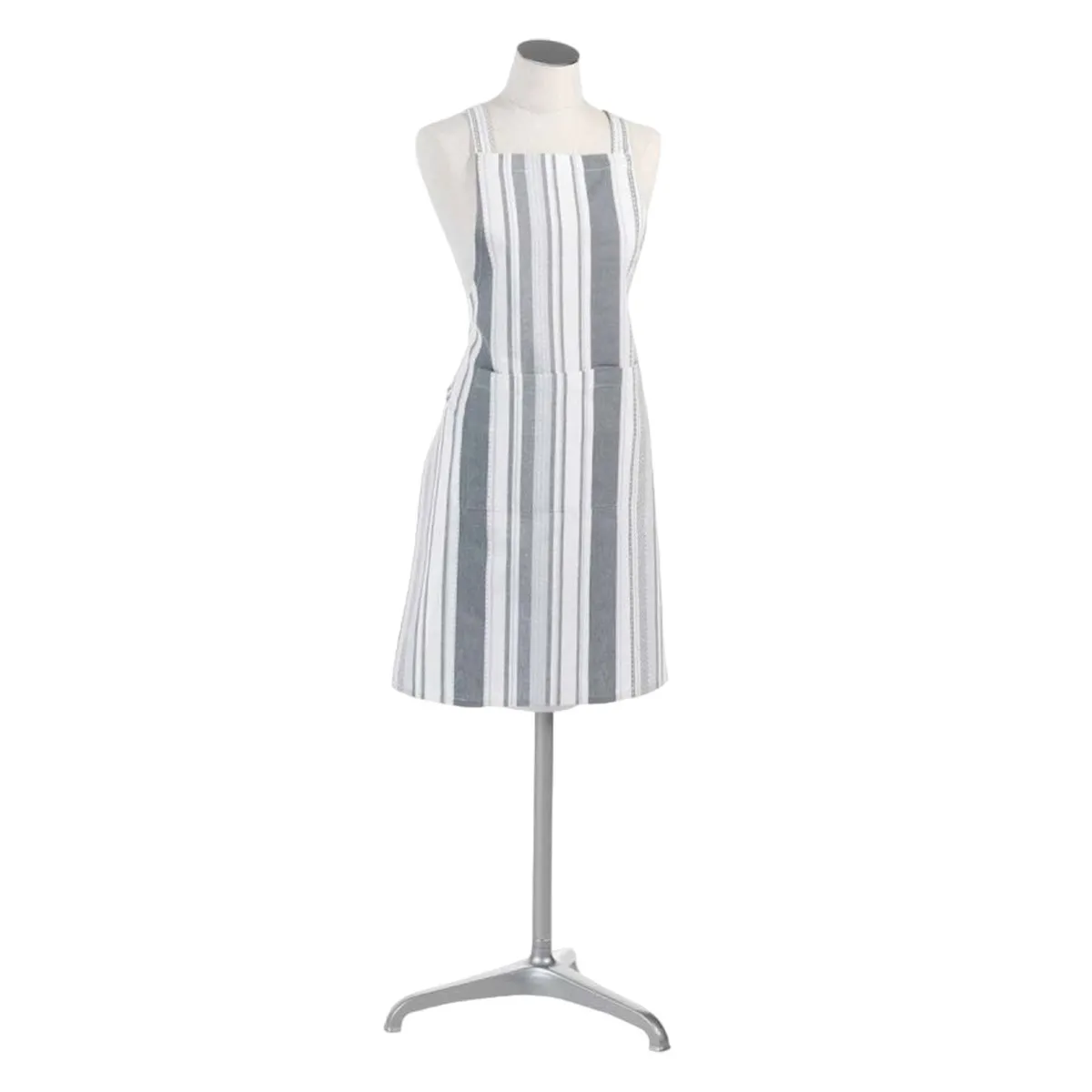 Tablier De Cuisine "santorin" 84cm Gris & Blanc