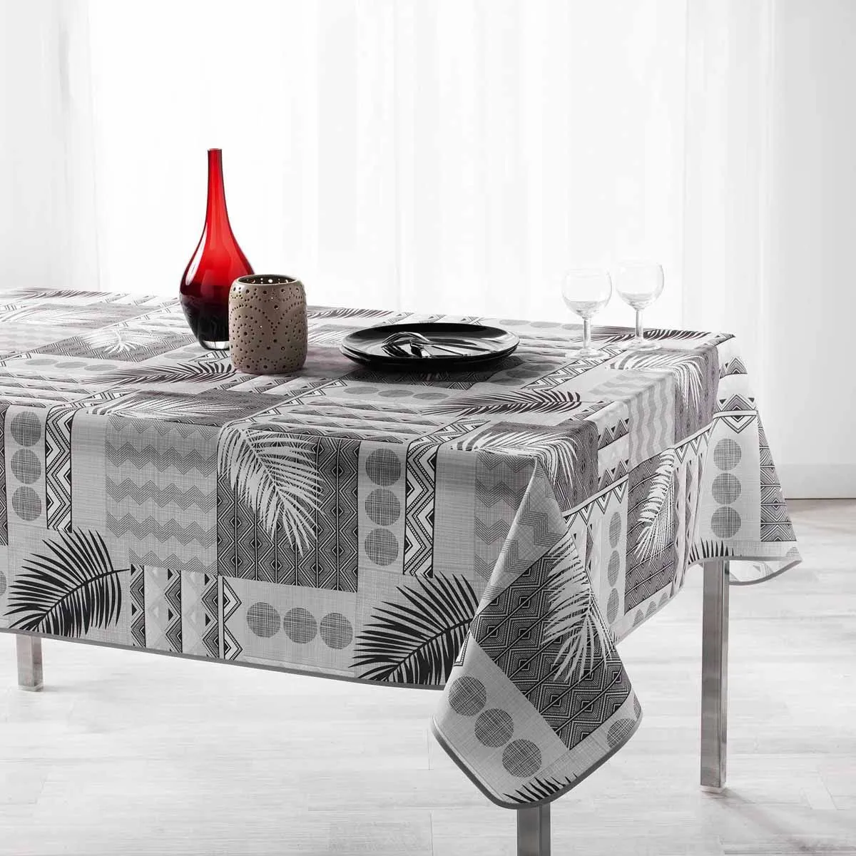 Nappe Déco Imprimée "neha" 150x240cm Noir