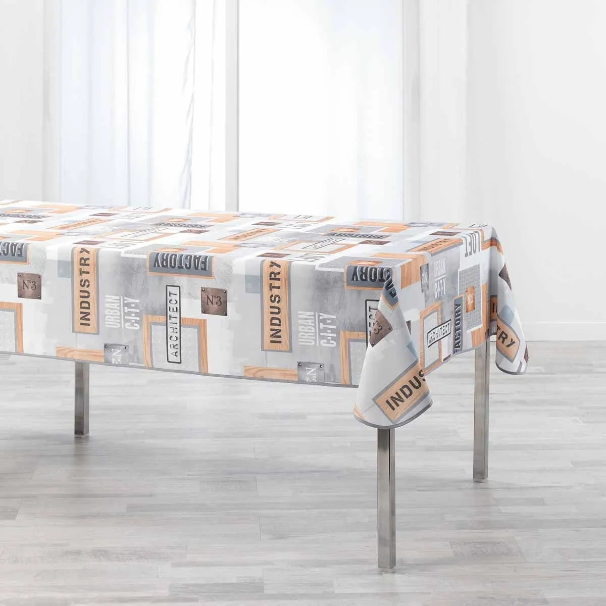 Nappe Imprimée "loft Urbain" 150x240cm Gris