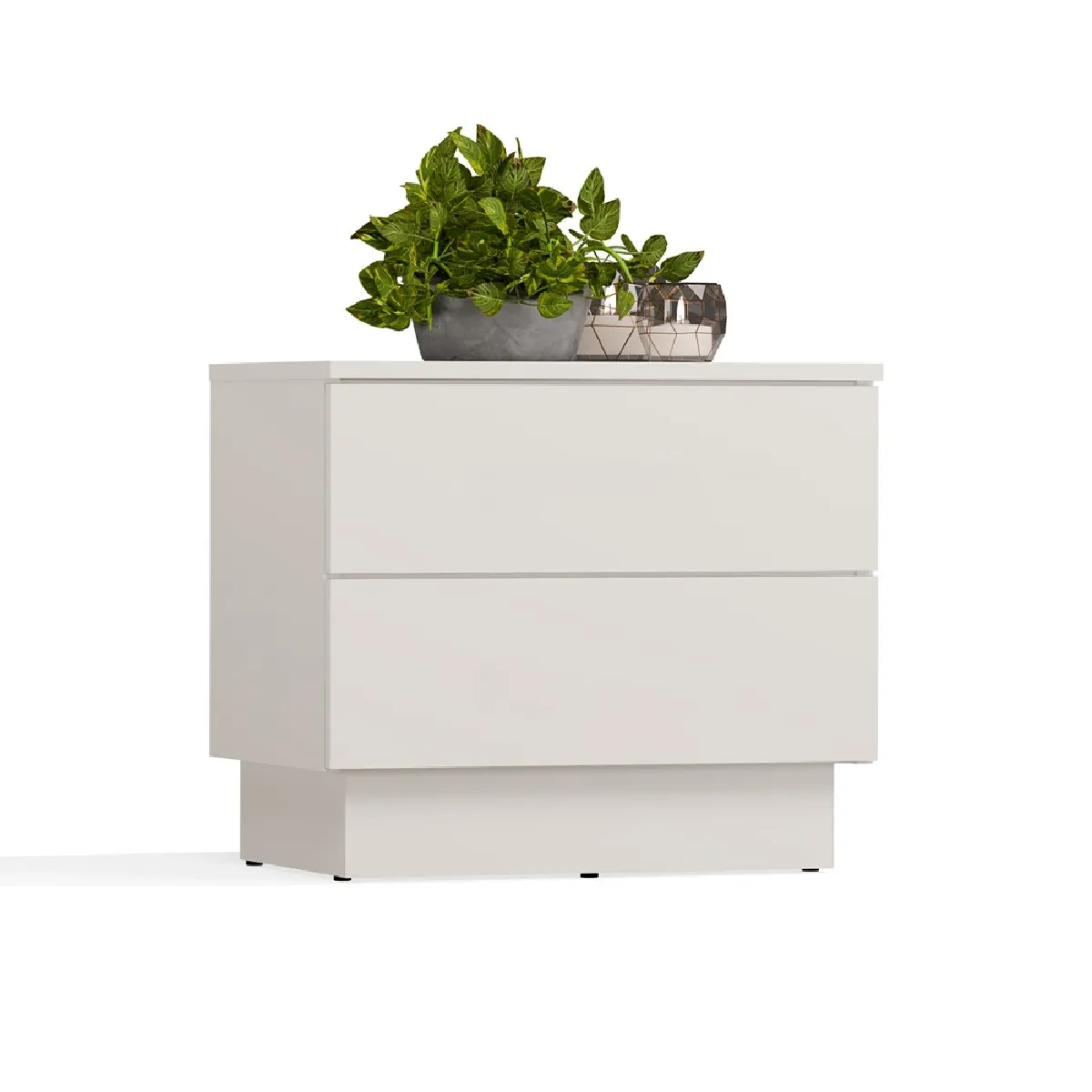 Table de chevet, cachemire / beige, 55 x 48 x 37 cm