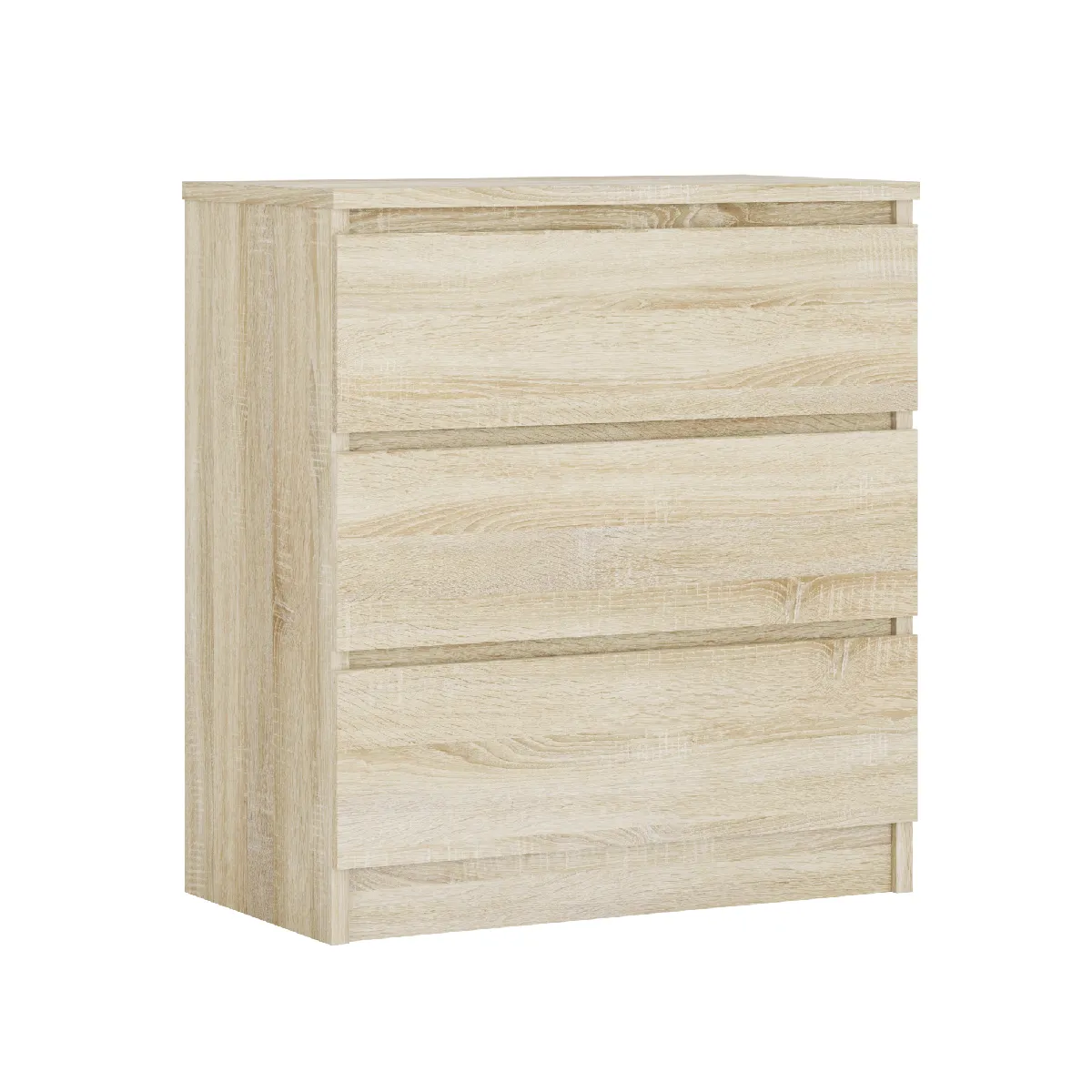 Commode 3 Tiroirs, Chêne Sonoma, 70 X 39 X 79 Cm