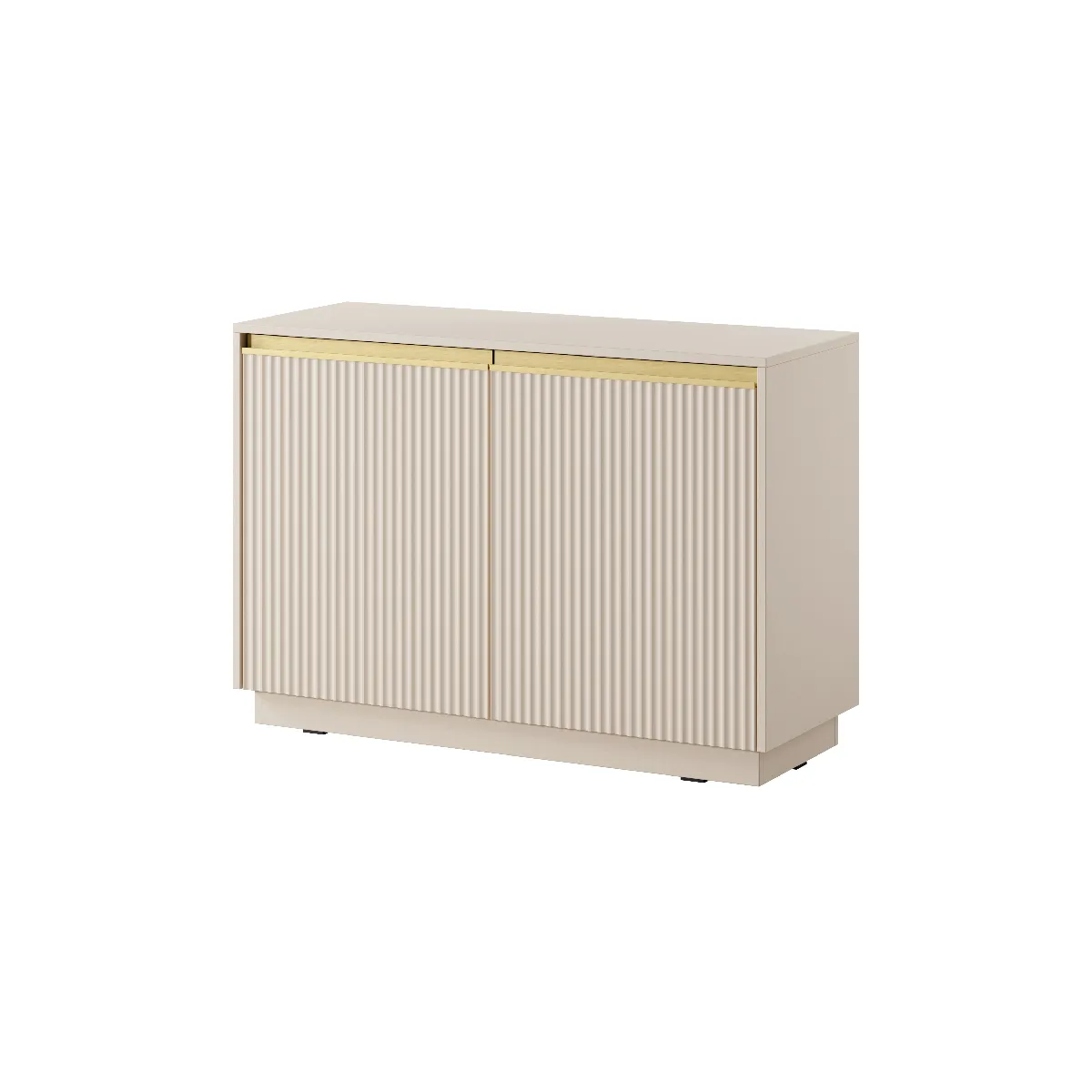 Buffet: 2 Portes, 4 Étagères, Beige Sable, 103,5 X 71,4 X 39 Cm