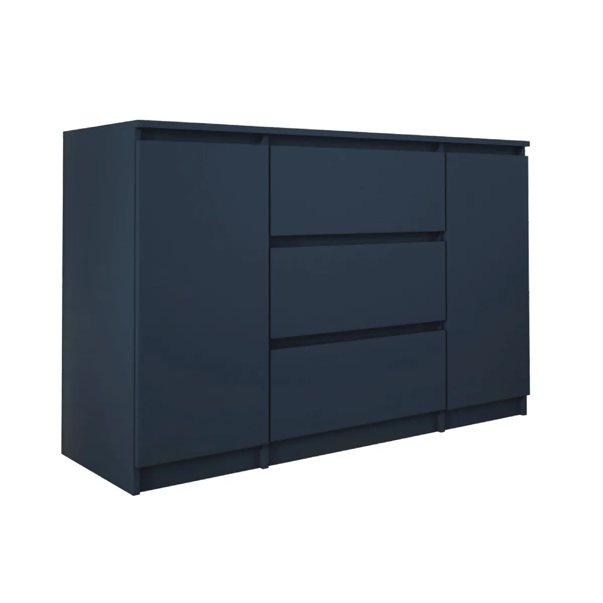 Commode 2 portes 3 tiroirs, 120 x 78 x 39 cm, couleur: marine