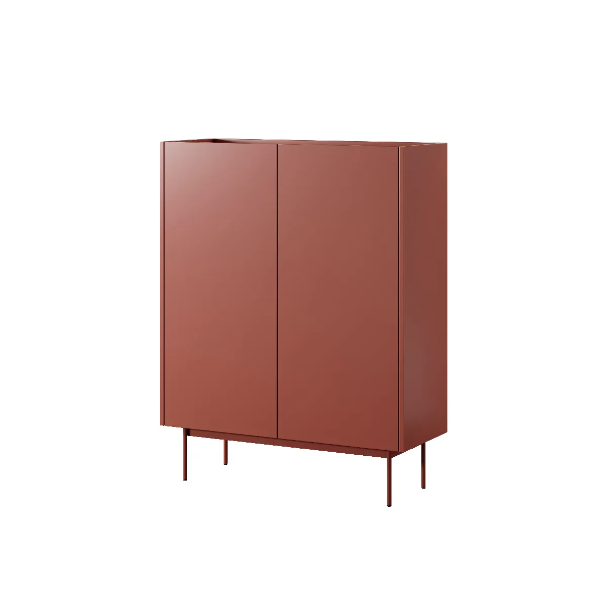Commode: Brique, TOP: Chêne Linea, 97 x 122 x 37 cm