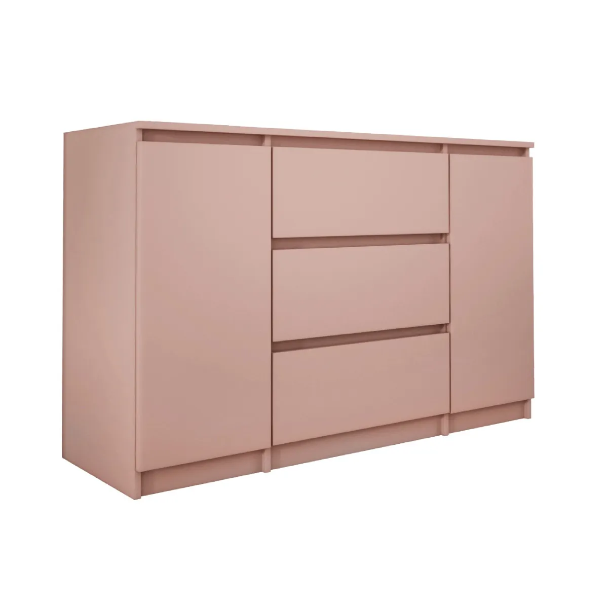 Commode 2 portes 3 tiroirs, 120 x 78 x 39 cm, couleur: rose