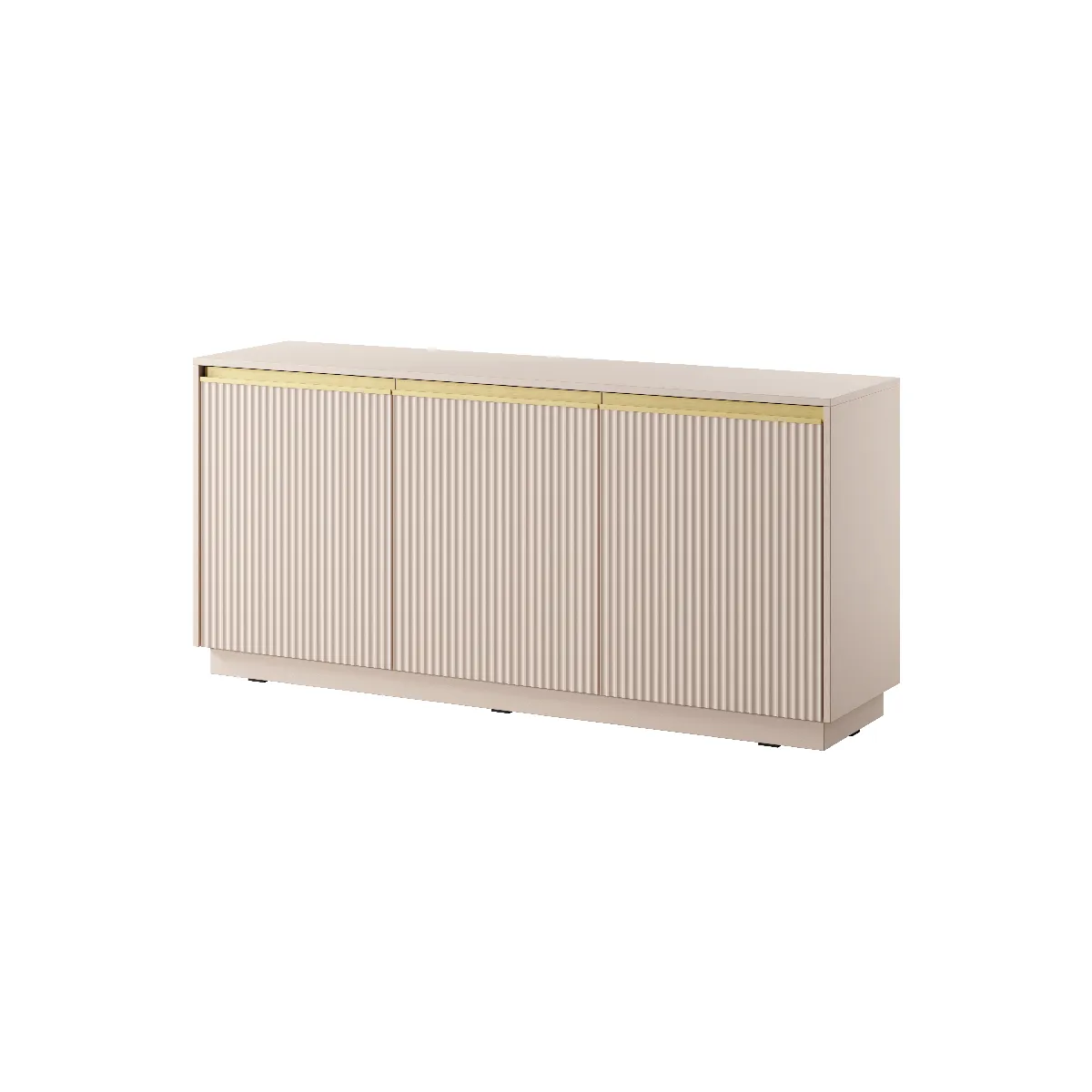 Buffet: 3 Portes, 6 Étagères, Beige Sable, 153,4 Cm X 71,6 Cm X 39 Cm