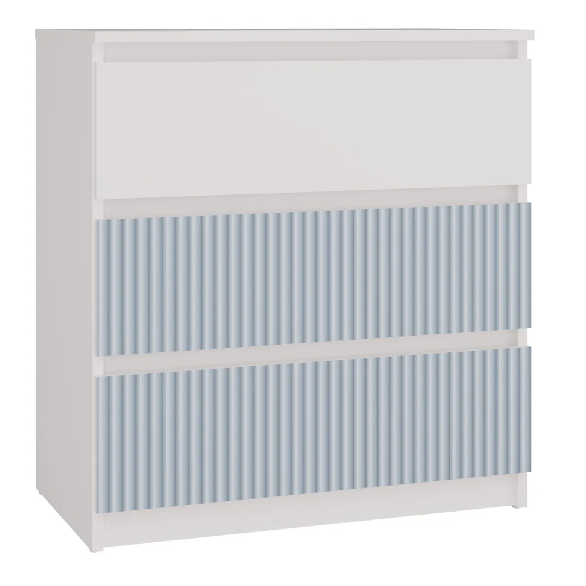 Commode, blanc / bleu, 70 x 75 x 40 cm