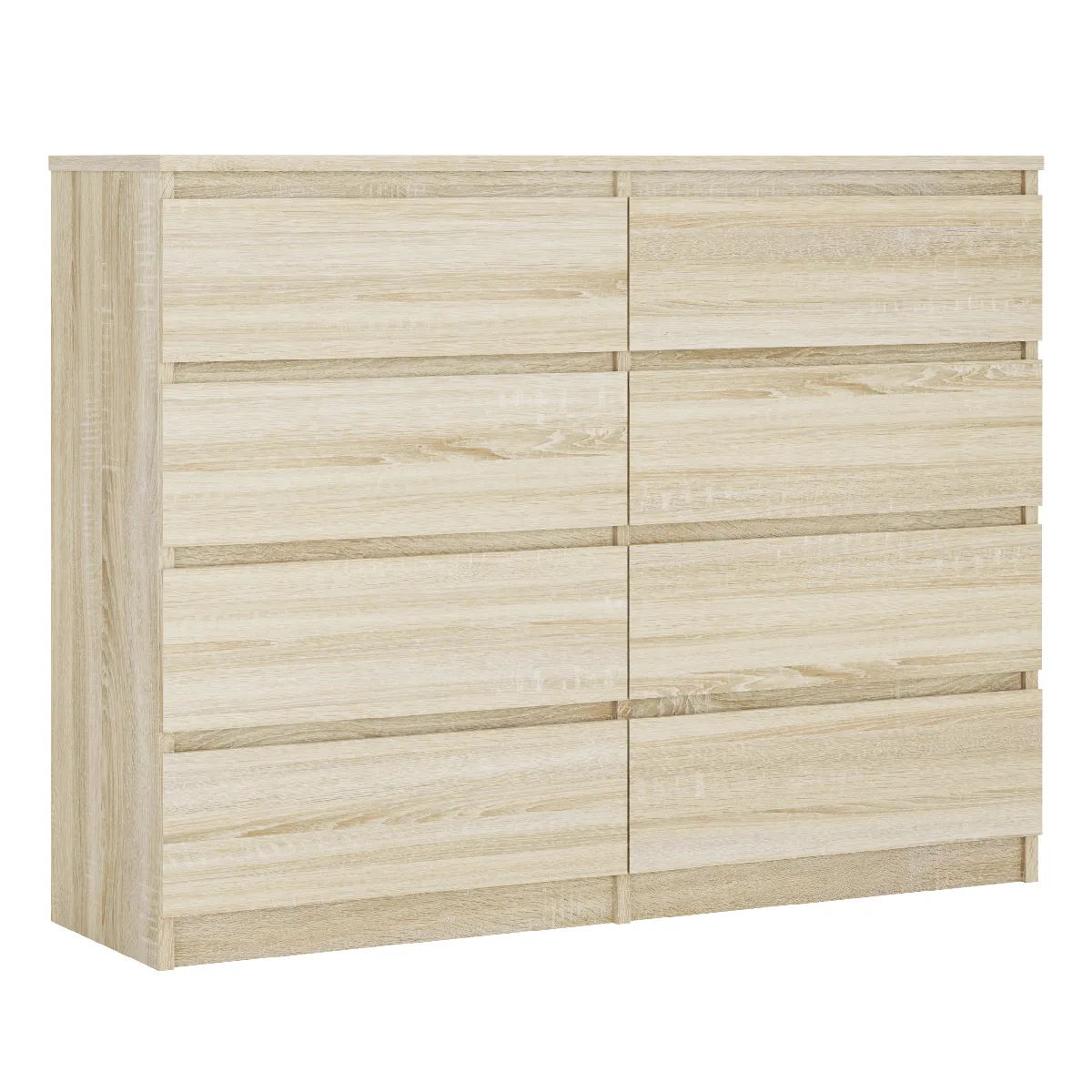Commode 8 Tiroirs, Chêne Sonoma, 120 X 39 X 101 Cm