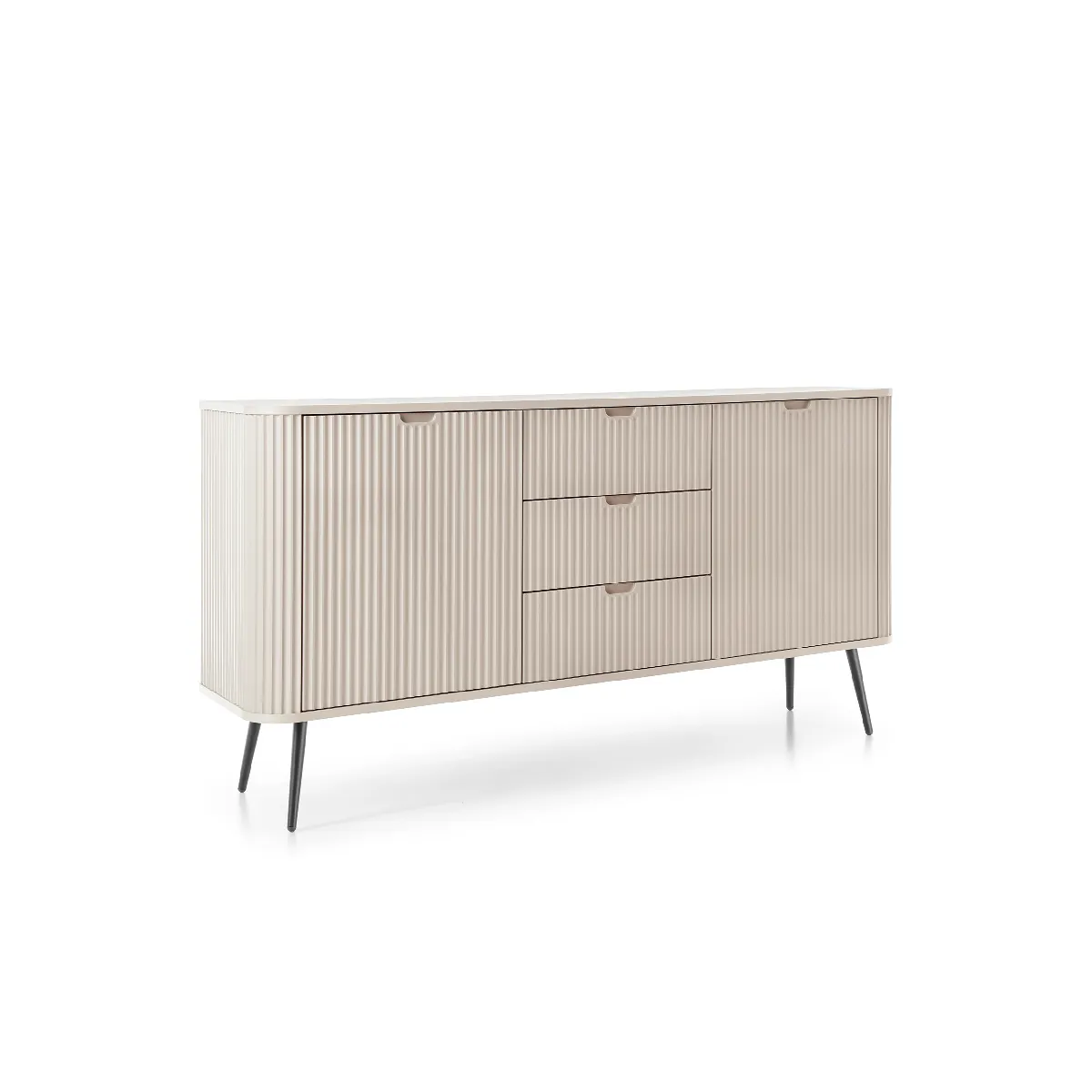 Commode: cachemire, pieds noir, 168 x 87 x 39 cm