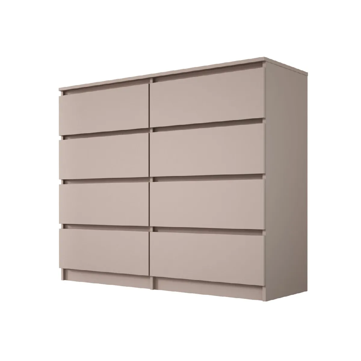 Commode 8 tiroirs, caramel, 120 x 39 x 101 cm
