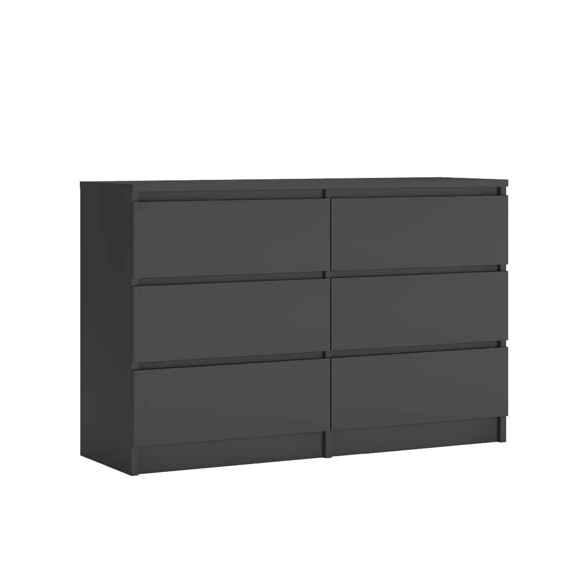 Commode 6 Tiroirs, Anthracite, 120 X 39 X 78 Cm