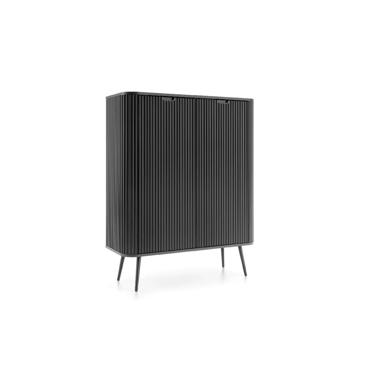 Commode: noir, pieds noir, 103 cm x 129 cm x 39 cm