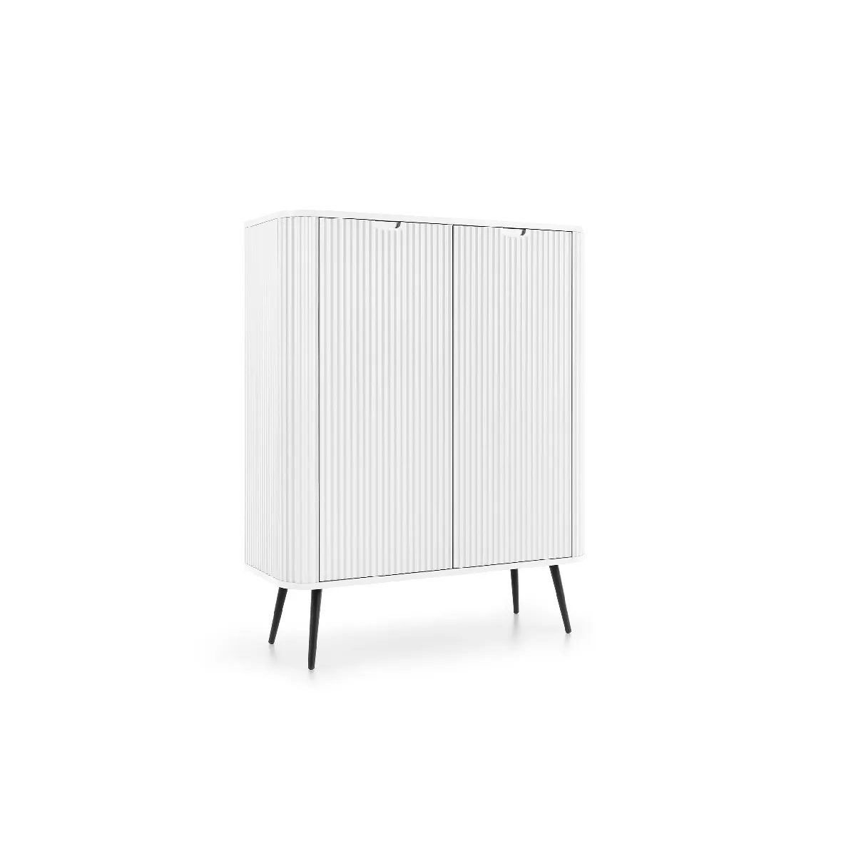 Commode: blanc, pieds noir, 103 cm x 129 cm x 39 cm