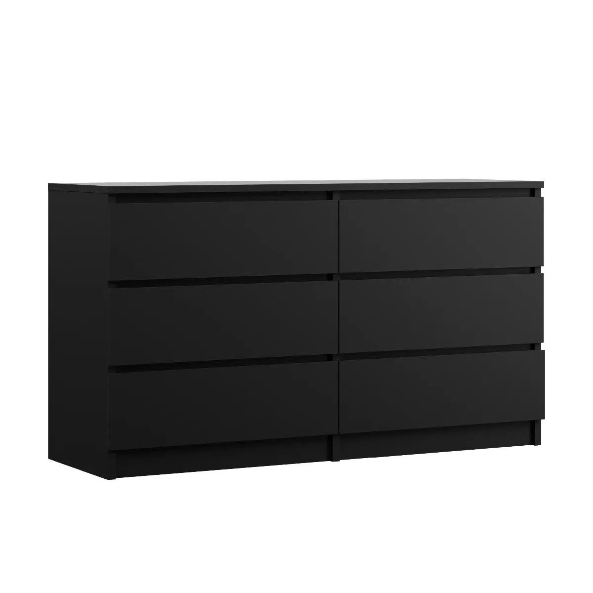 Commode 6 Tiroirs, Noir: 138 Cm, 140 X 39 X 79 Cm