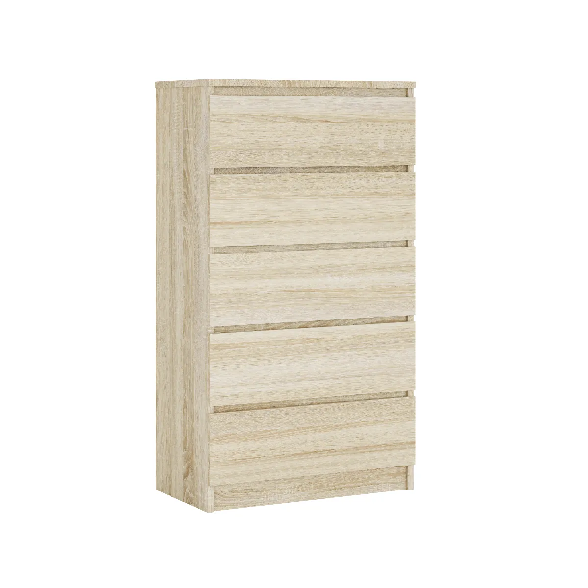 Commode 5 Tiroirs, Chêne Sonoma, 70 X 39 X 125 Cm