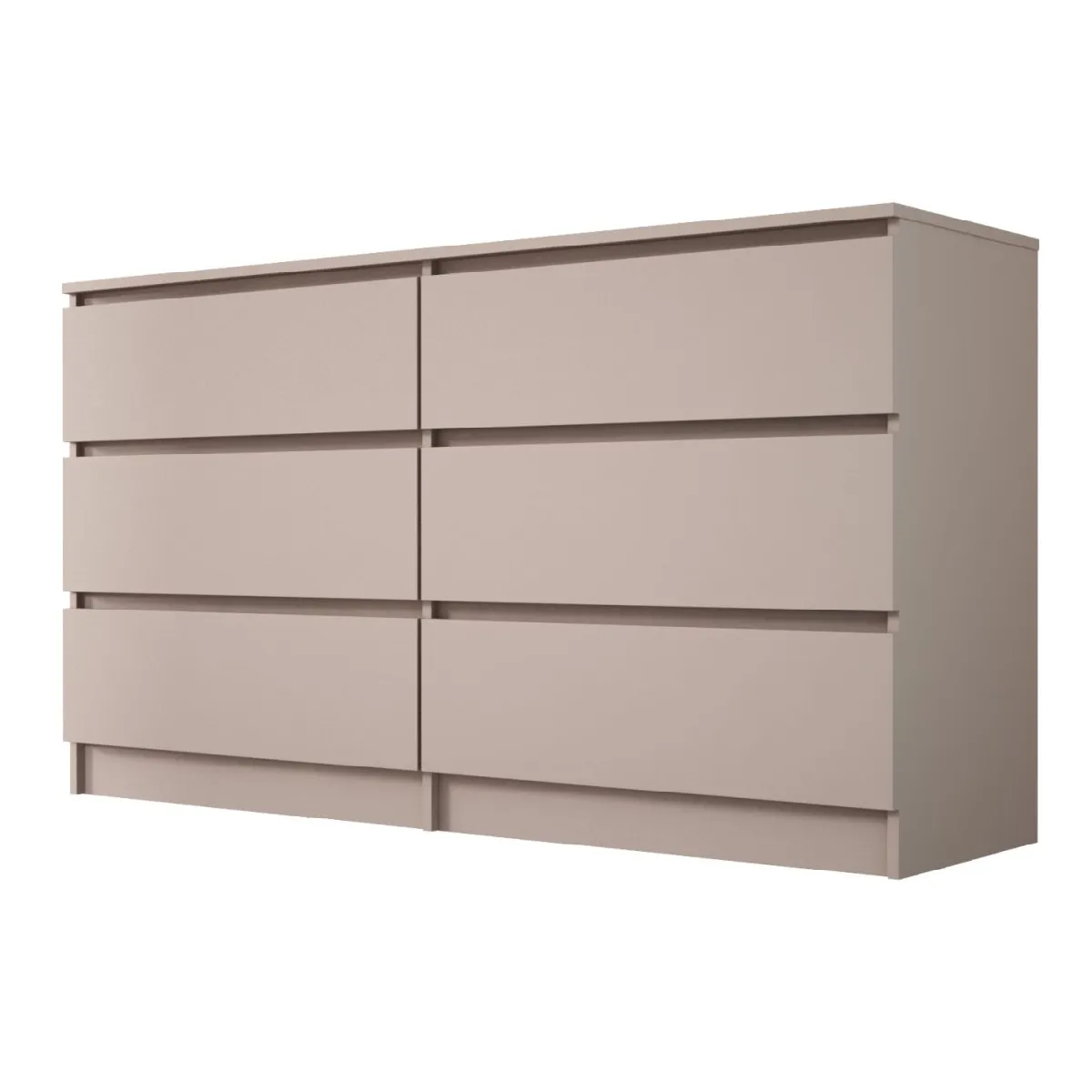 Commode 6 tiroirs, caramel, 139 x 39 x 79 cm