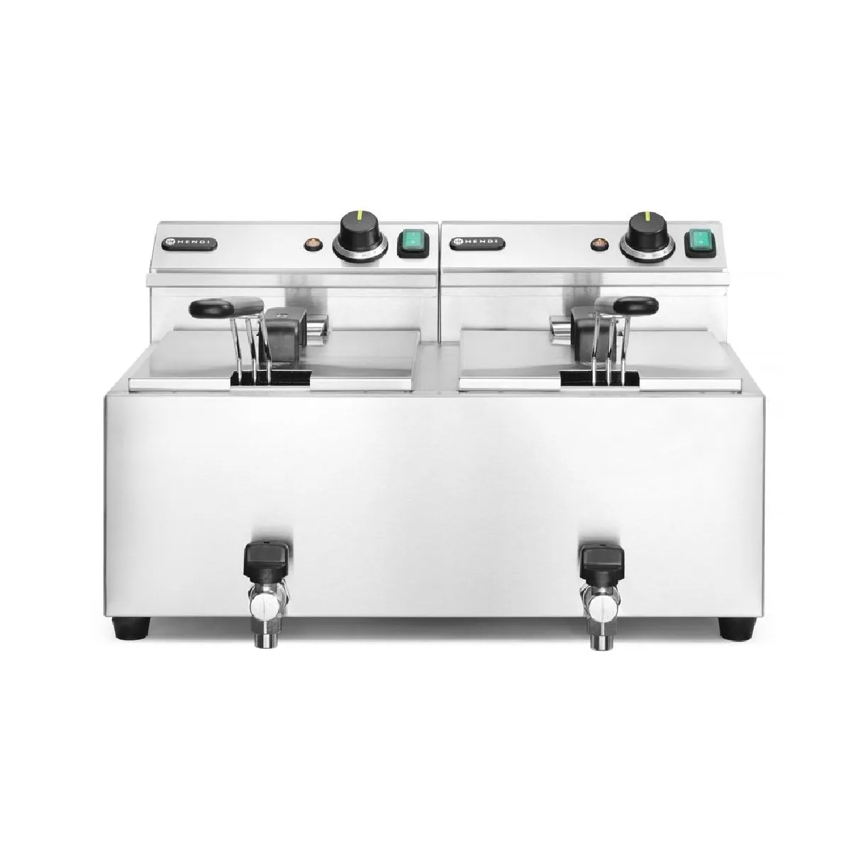 Friteuse Professionnelle Profi Line avec robinet de vidange - Hendi - Gris - l51.5- L0.1- P60.5- h35- Inox