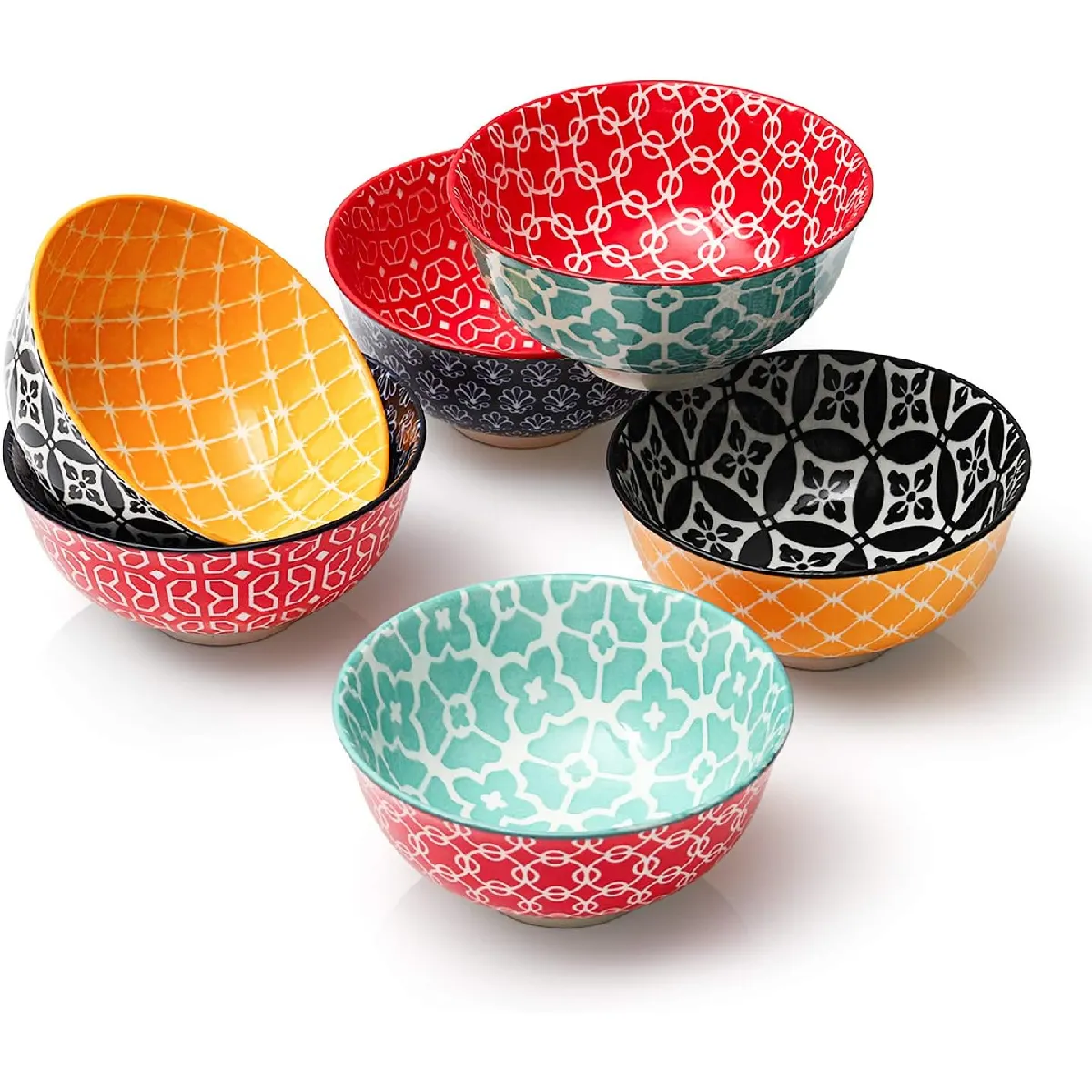 Ensemble De 6 Bols Colorés En Porcelaine 10 oz