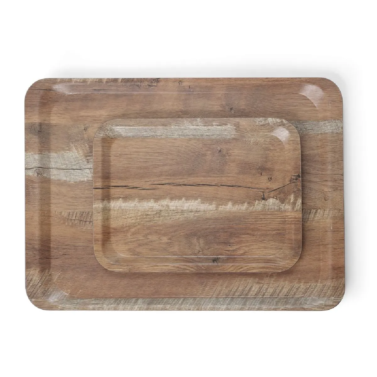 Plateau de Service en mélamine avec imprimé bois 240x340mm - Hendi - Bois - l34- L0.1- P24- h0.1- Mélaminé