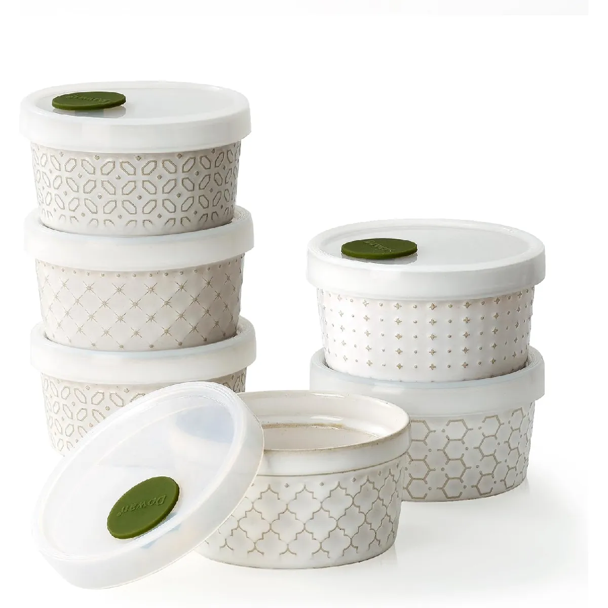 Ramequins Céramique 118 ml Avec Couvercles Silicone