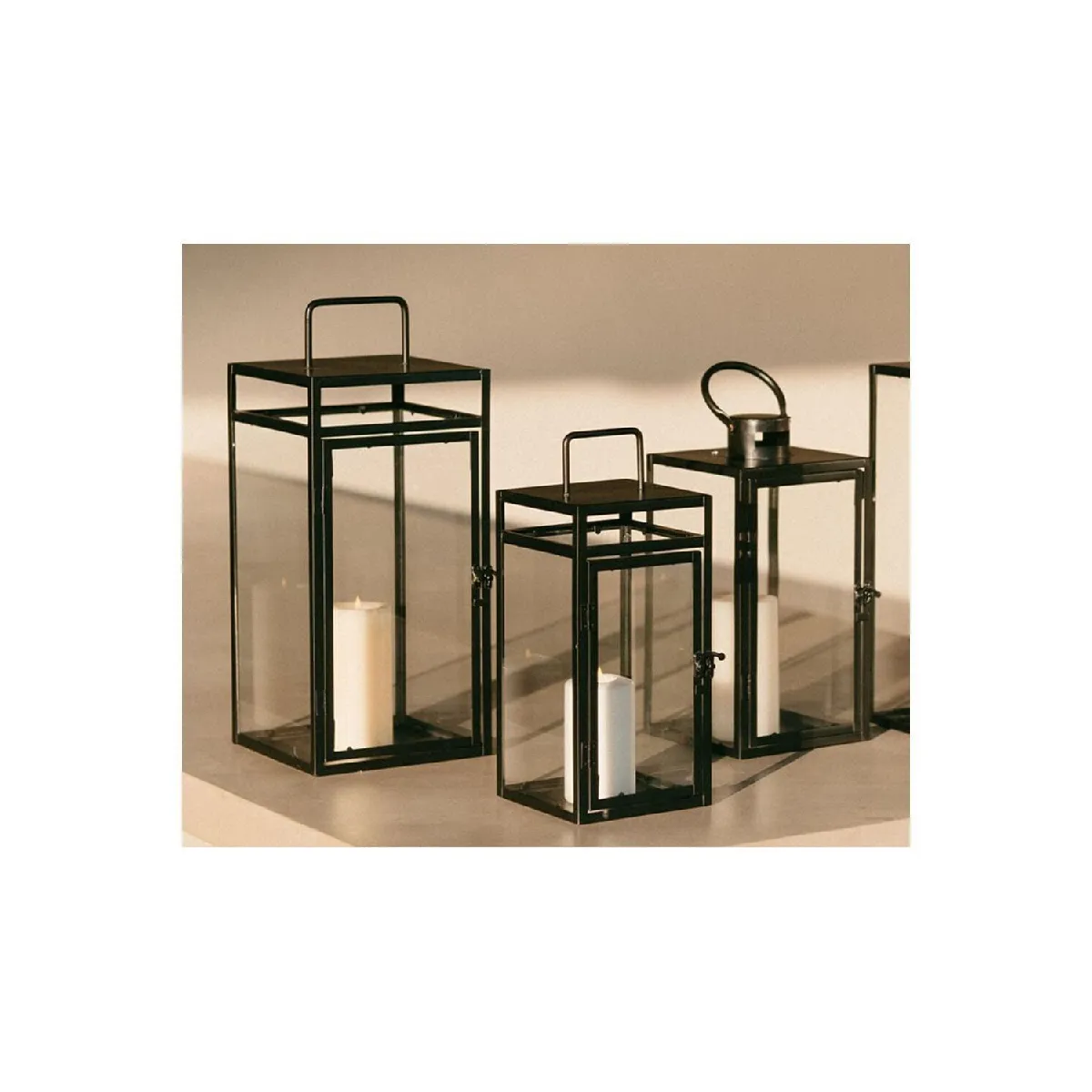Bougeoir farol met.neg 20x20x46