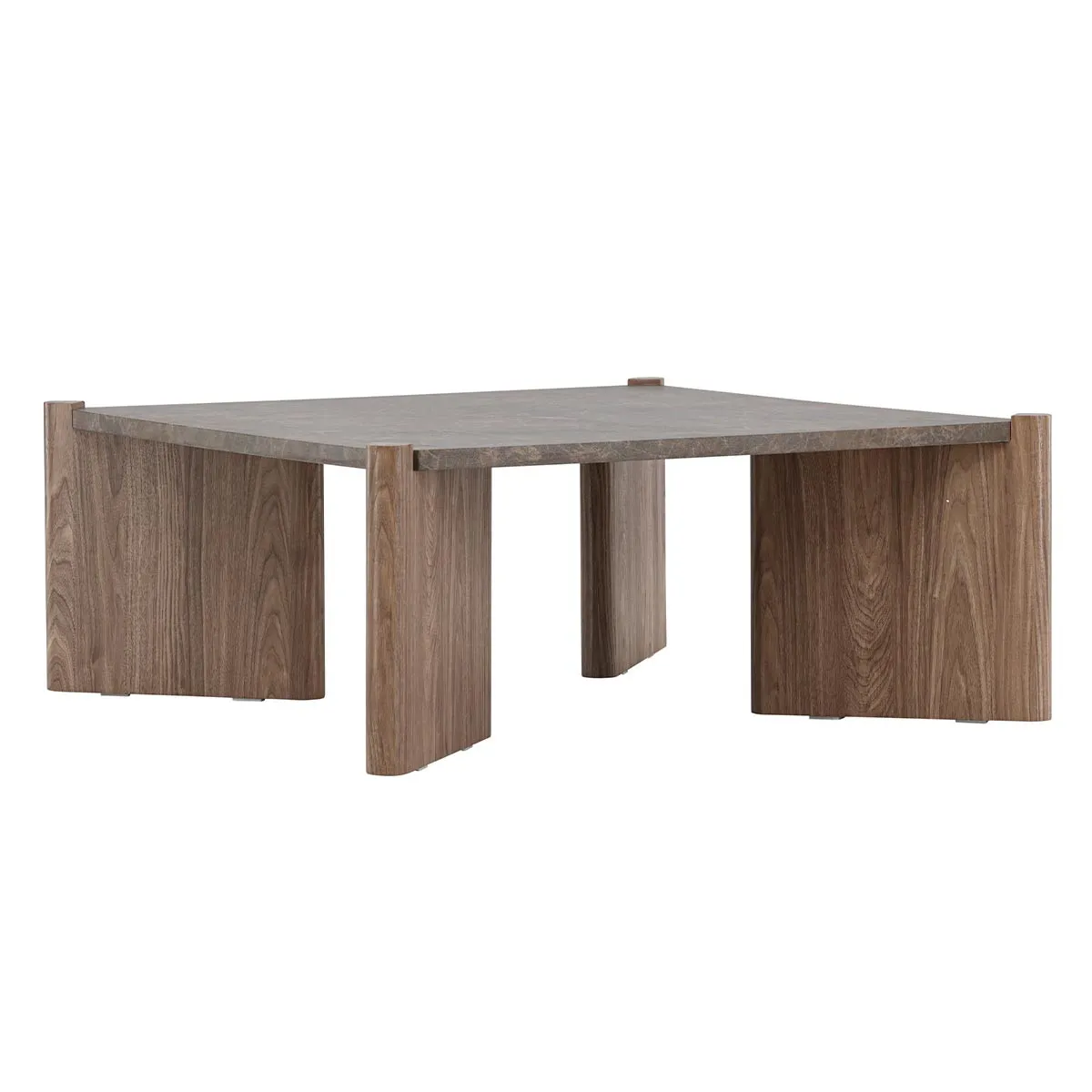 Table Basse Effet Marbre "Rogaland" 100cm Marron