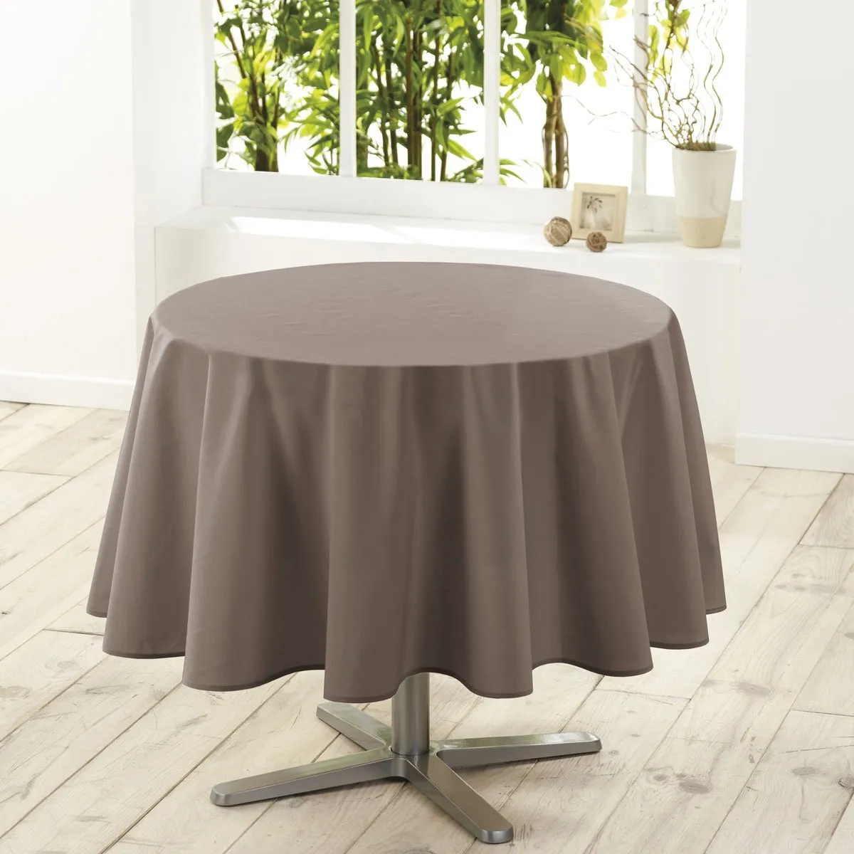 Nappe Ronde Antitache "essentiel" 180cm Taupe