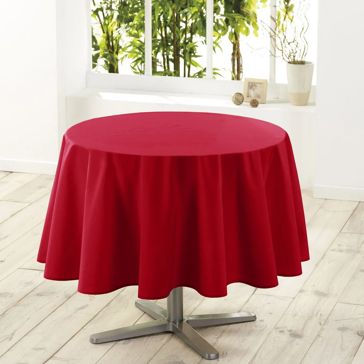 Nappe Ronde Antitache "essentiel" 180cm Rouge