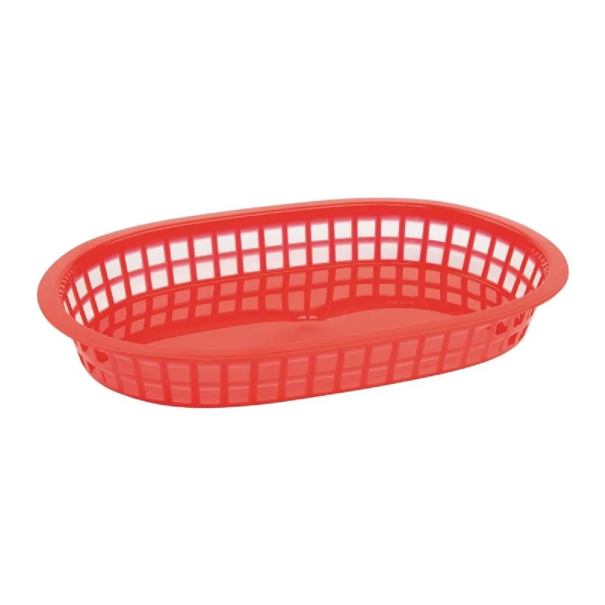 Panière Alimentaire Ovale Polypropylène Rouge - Olympia 40 Mm H - Lot De 6