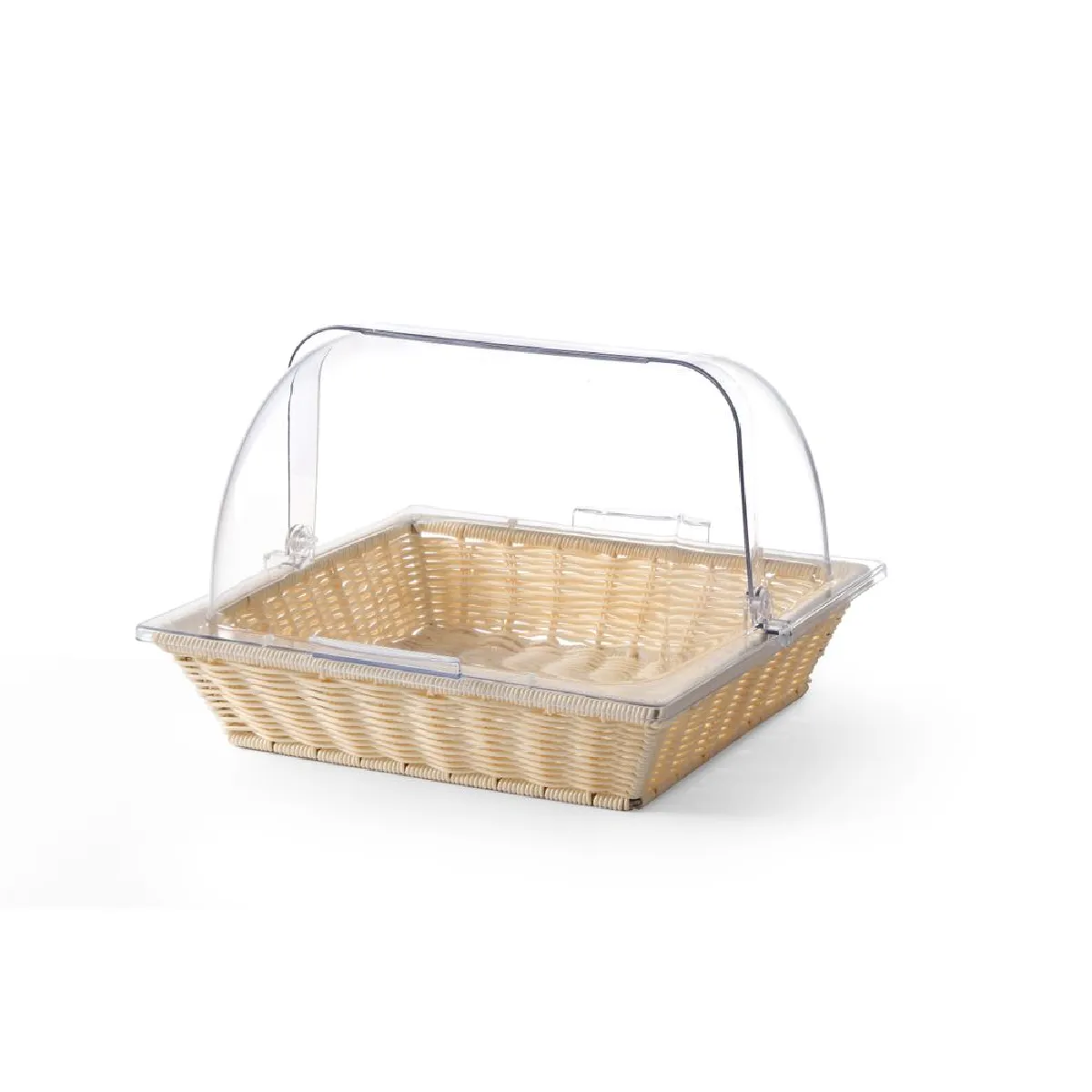 Corbeille À Pain En Polyrotin Avec Couvercle Rolltop Gn2/3 Hauteur 245 Mm - Hendi 426968