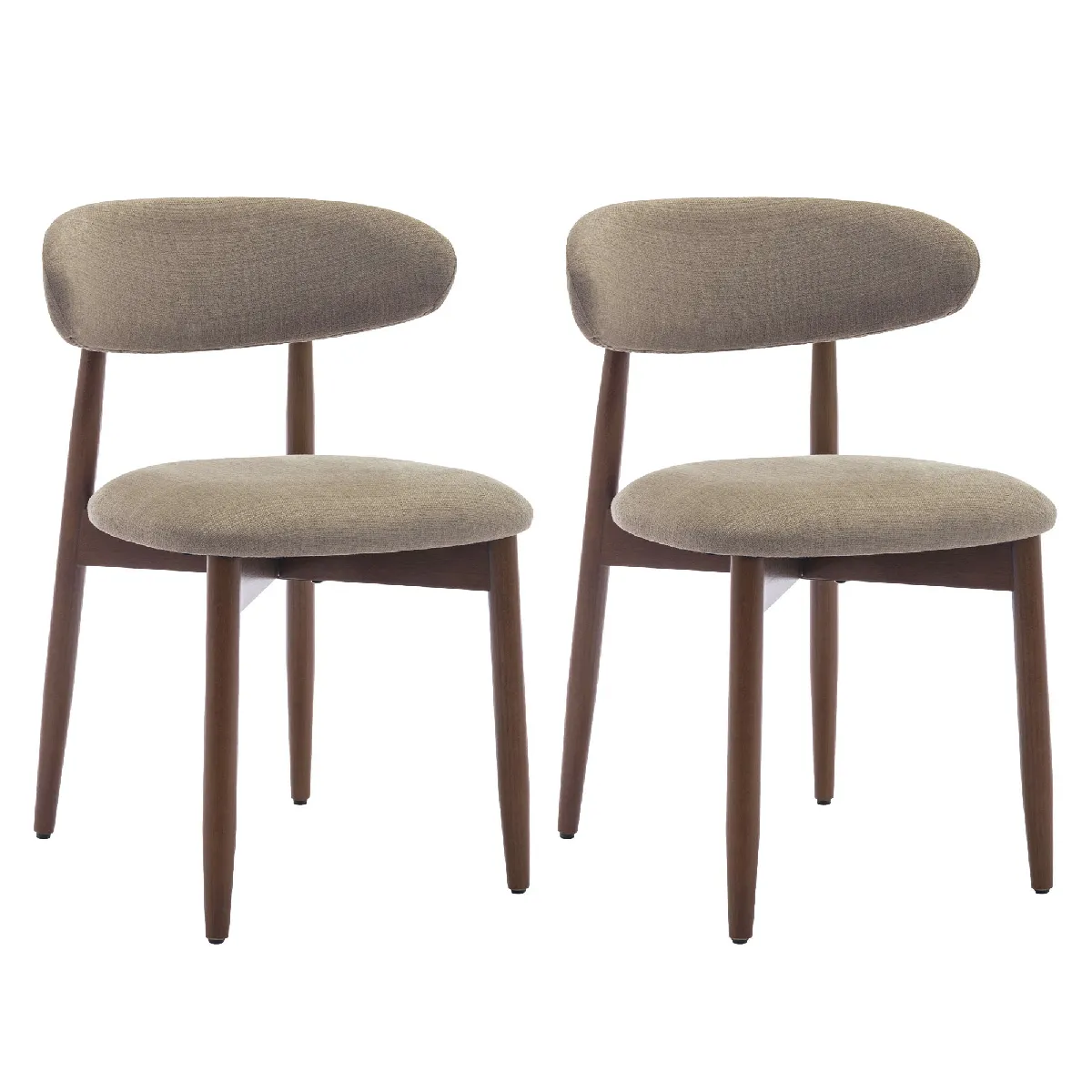 Lot De 2 Chaises, Robustes Et Élégantes, Style Nordique Minimaliste, Idéales Pour Salle À Manger Et Cuisine - Camel