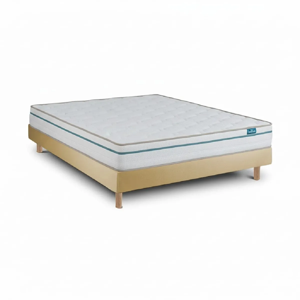Ensemble Cloud One Et Sommier Beige - Matelas Et Lit 200 X 80 Cm