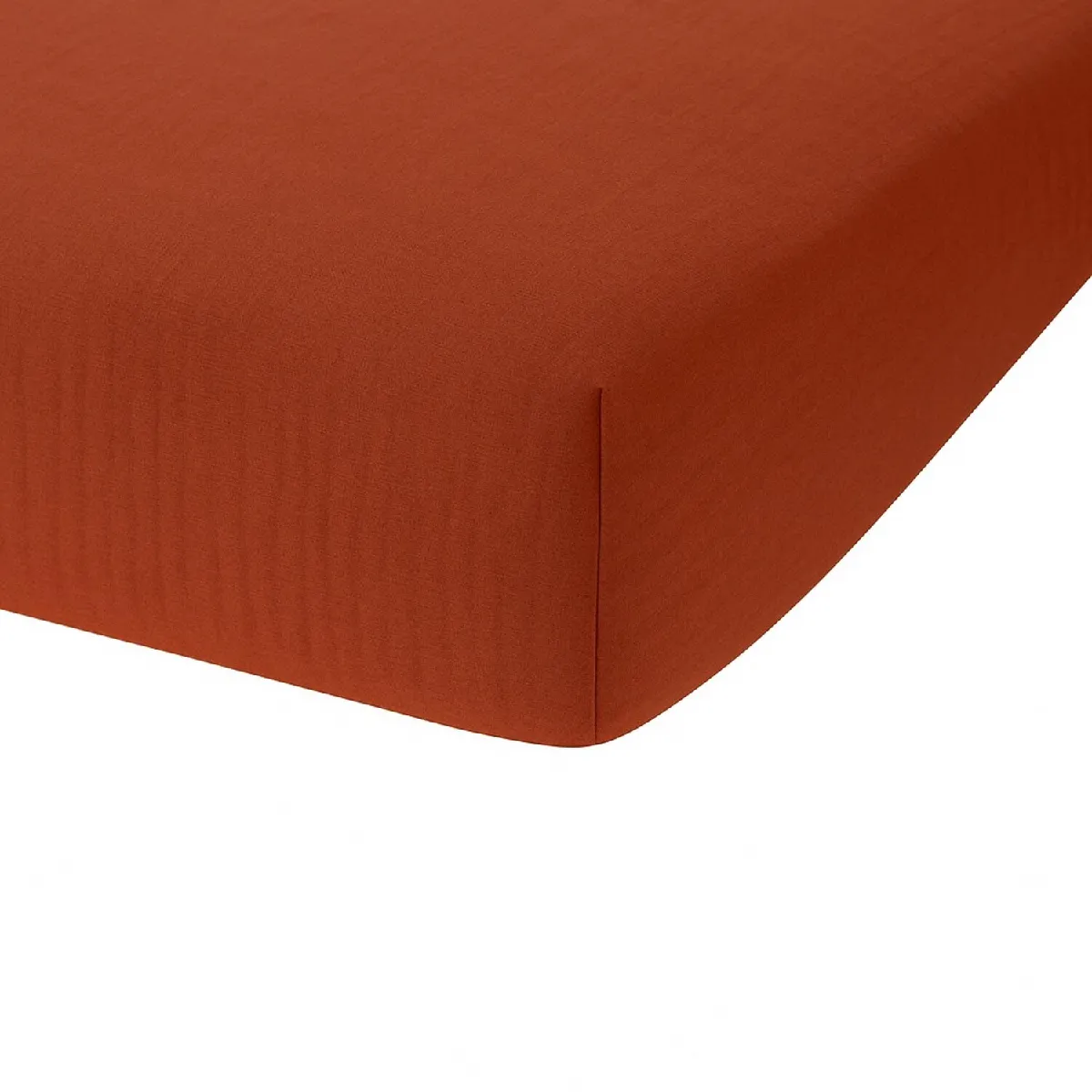 Drap Housse 100% Gaze De Coton Taille 140 X 190 Cm Couleur Terracotta