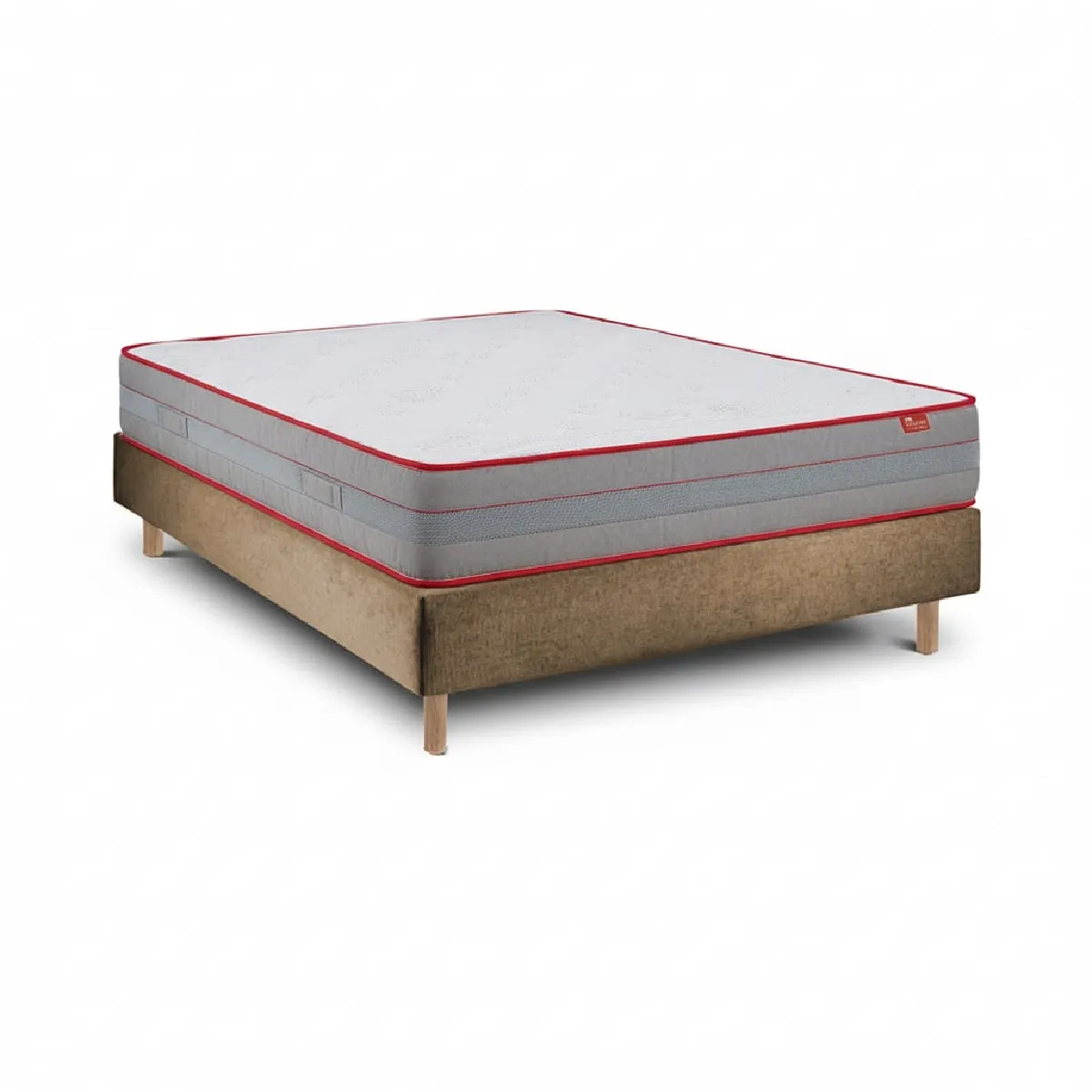 Ensemble Luxury Et Sommier Taupe - Lit Avec Matelas 200 X 80 Cm Mercado Do Colchao