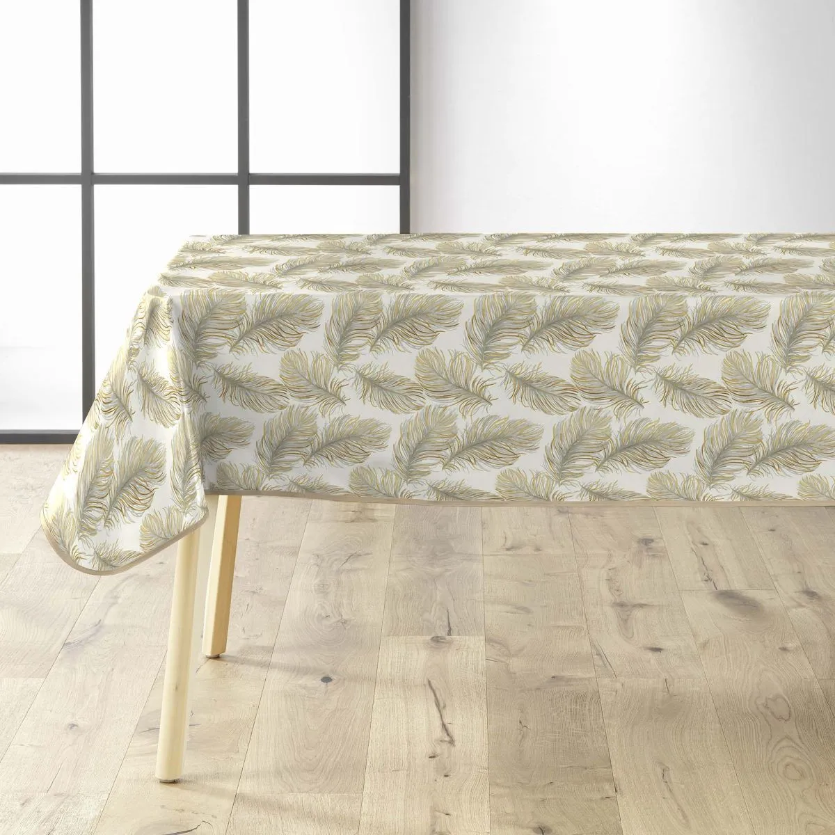 Nappe Toile Cirée "plumina" 140x240cm Naturel