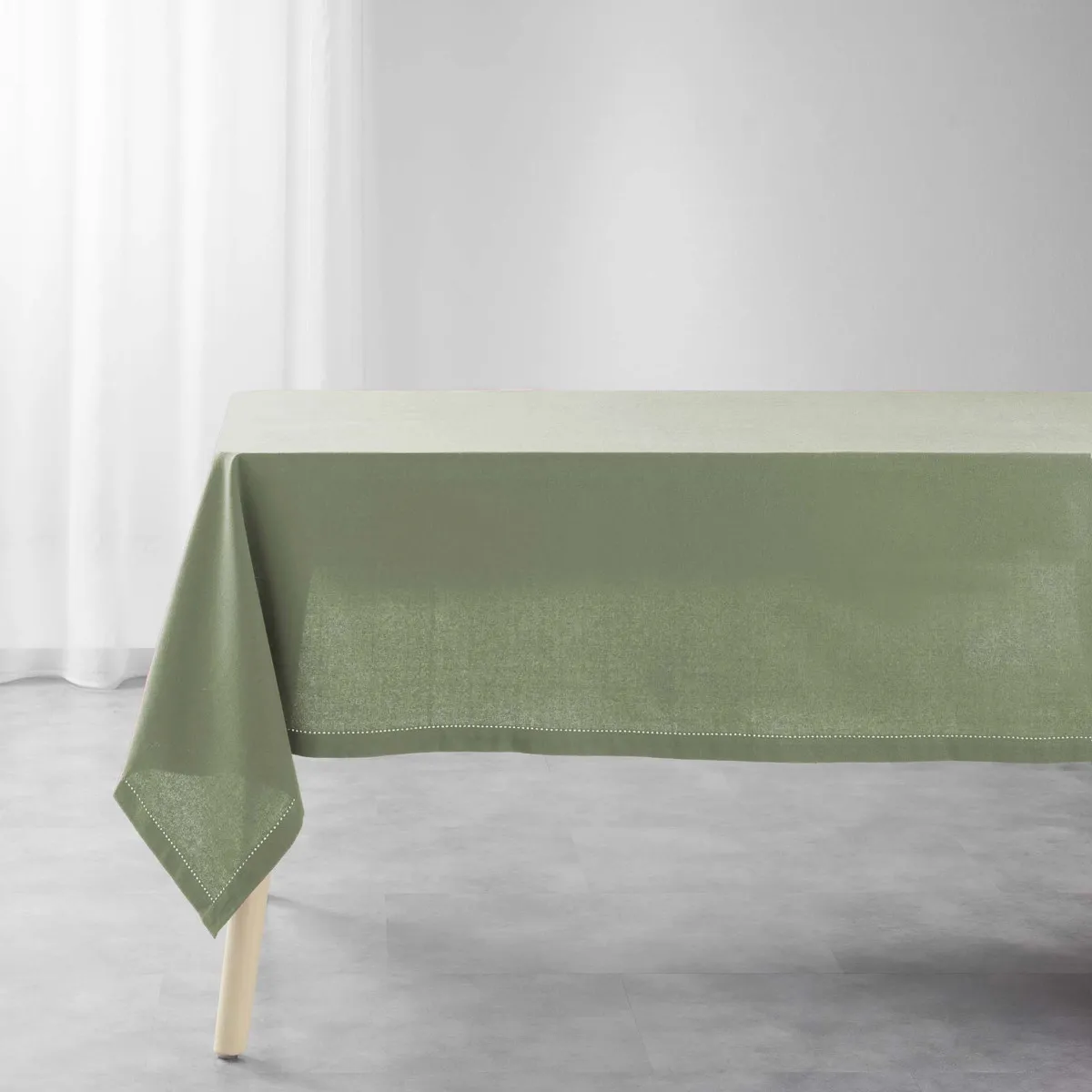 Nappe De Table Uni "charline" 140x240cm Kaki