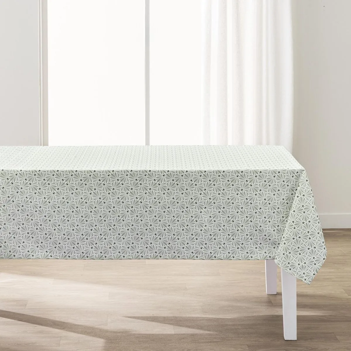 Nappe Antitache Imprimé "opaline" 145x240cm Vert Sauge