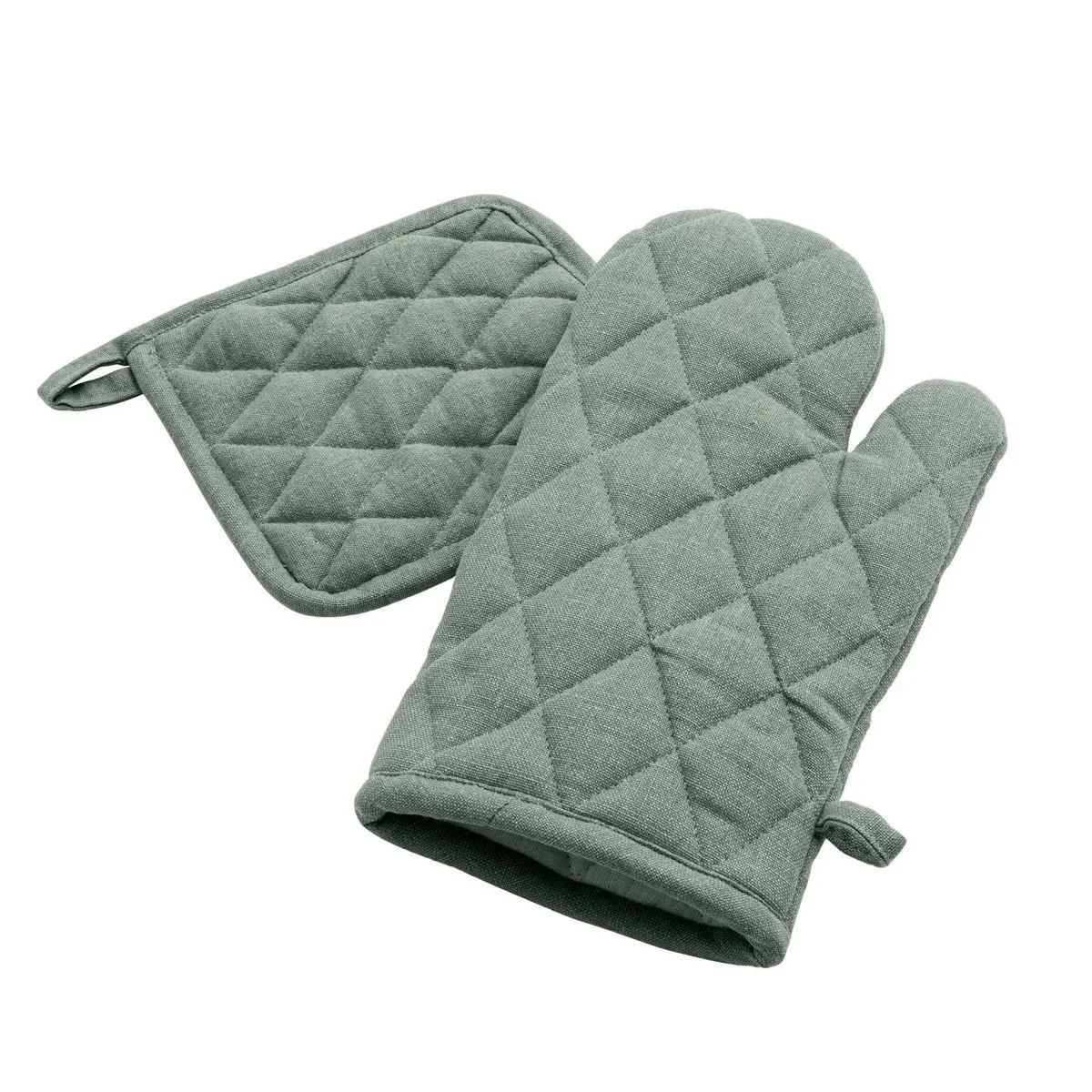 Gant & Manique De Cuisine "gourmet" 30cm Vert Cèdre