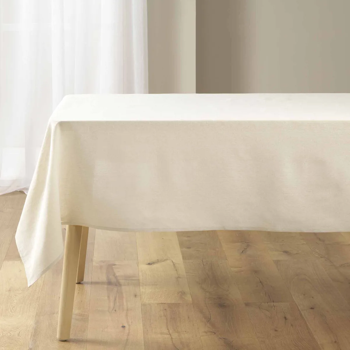 Nappe Rectangle Uni "serafine" 140x240cm Naturel