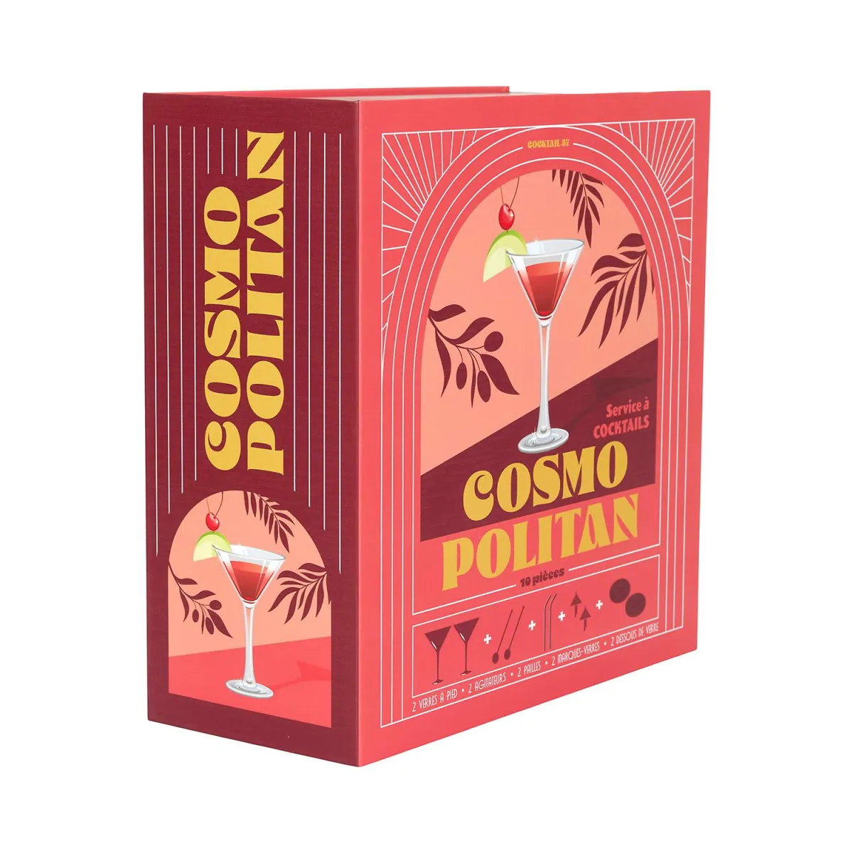 Coffret Cocktail - Cook Concept - Cosmopolitain - 10pcs - Rouge