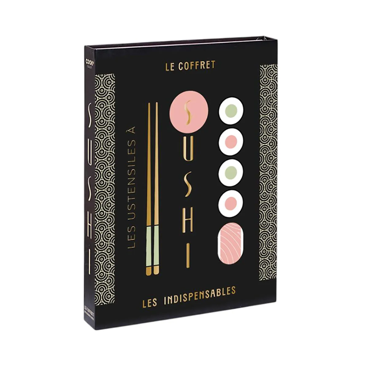 Coffret Ustensiles de Cuisine - COOK CONCEPT - Noir - Tapis à Rouler, Cuillère à Riz, Spatule, Baguettes