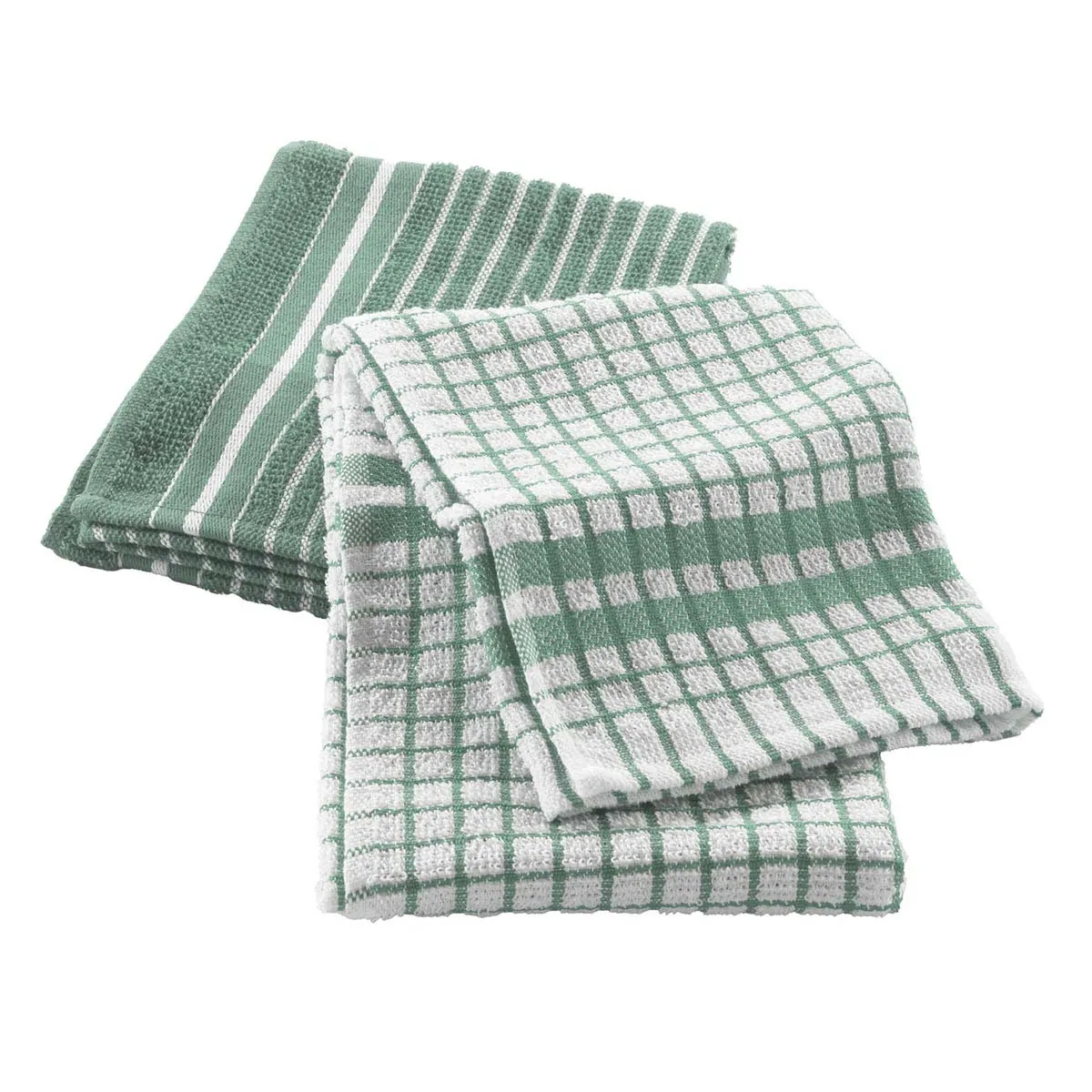 Lot De 2 Torchons Éponge "classico" 50x70cm Vert Cèdre