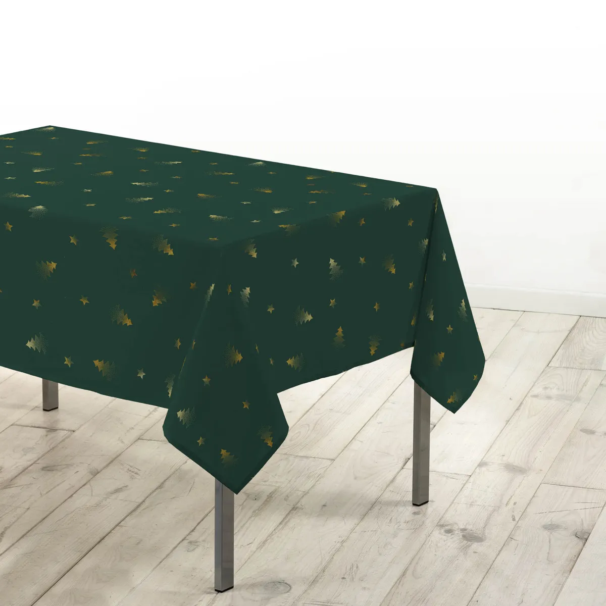 Nappe Imprimé "sapin" 150x300cm Vert & Or