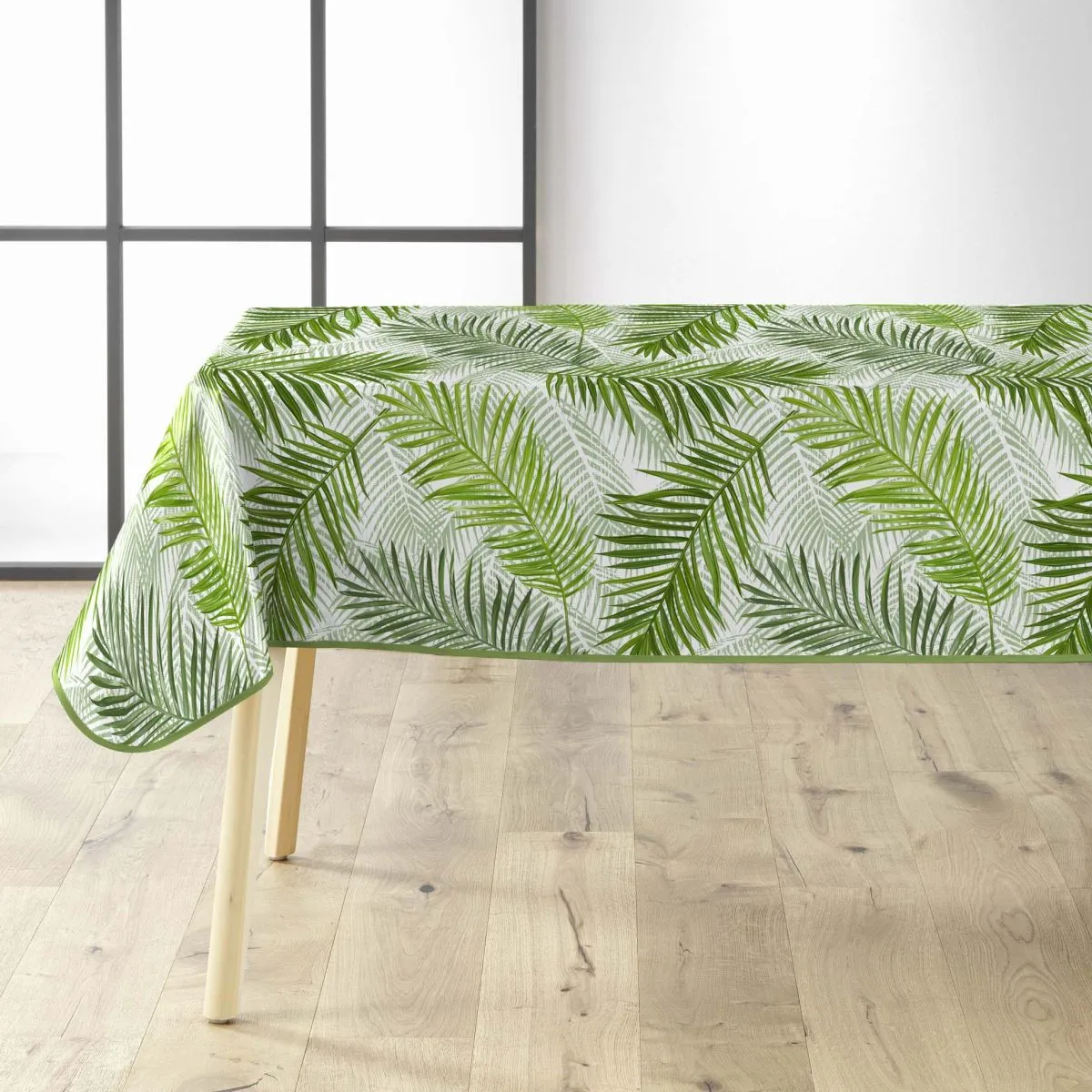 Nappe Imprimé "green Feuilles" 140x240cm Vert