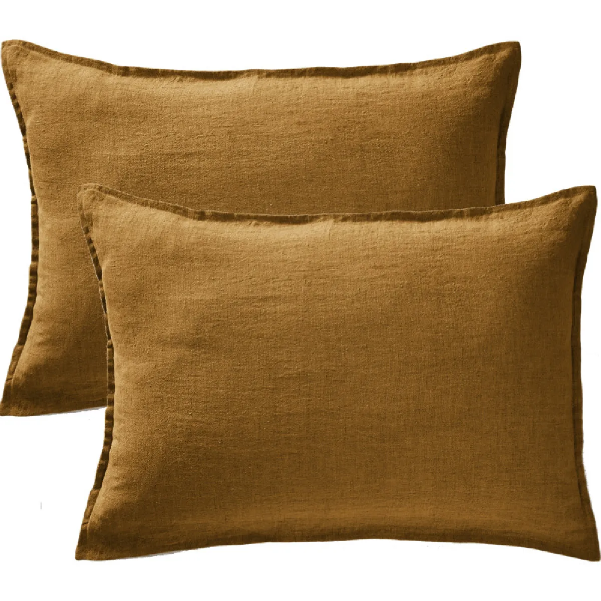 Lot De 2 Taies D'oreiller "soline" 60 X 60 Cm & 50 X 70 Cm "lin Lavé" L'effet Papillon