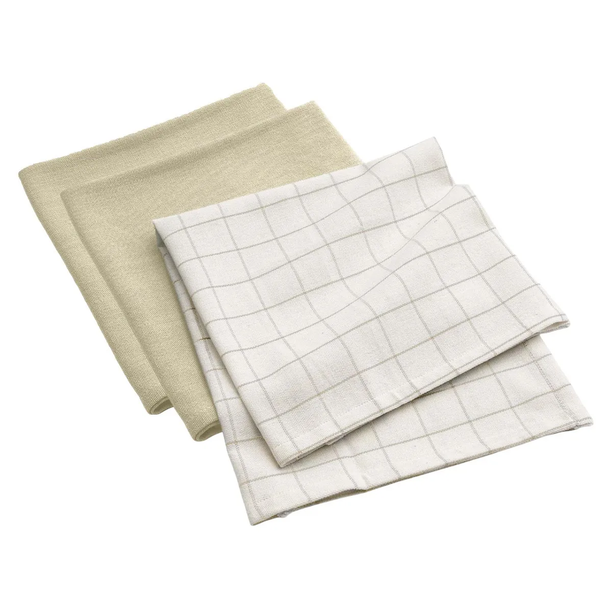 Lot De 3 Torchons De Cuisine "gourmet" 50x70cm Naturel