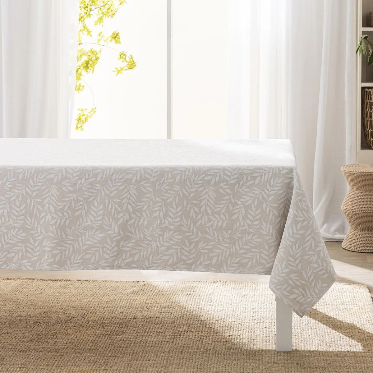 Nappe Antitache Imprimé "naya" 140x240cm Naturel