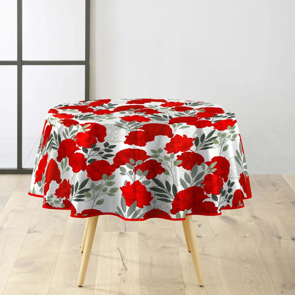 Nappe Ronde "occitanie" 160cm Rouge