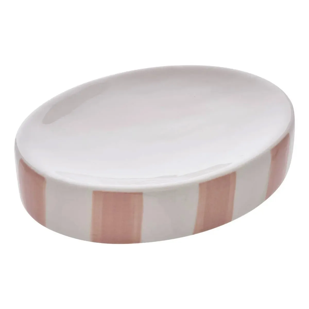 Porte-savon Strio Rayures Rose Blé H3cm - 5five