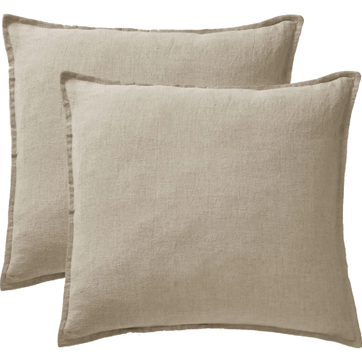 Lot De 2 Taies D'oreiller "soline" 60 X 60 Cm & 50 X 70 Cm "lin Lavé" L'effet Papillon